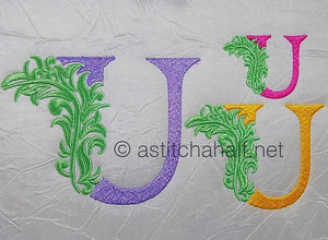 Fabulous Foliage Monogram U - a-stitch-a-half
