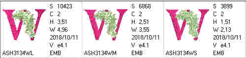 Fabulous Foliage Monogram W - a-stitch-a-half