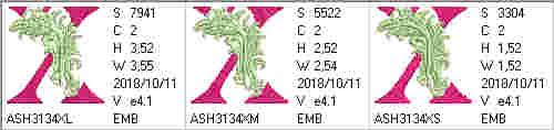 Fabulous Foliage Monogram X - a-stitch-a-half