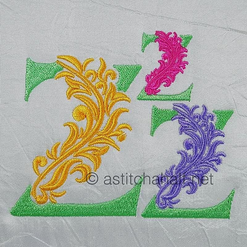 Fabulous Foliage Monogram Z - a-stitch-a-half
