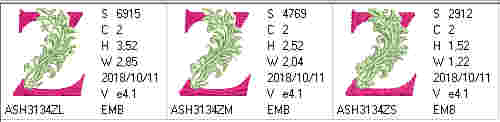 Fabulous Foliage Monogram Z - a-stitch-a-half