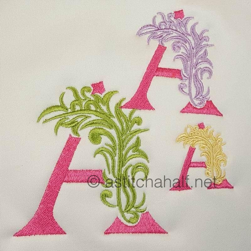 Fabulous Foliage Monogram A - aStitch aHalf