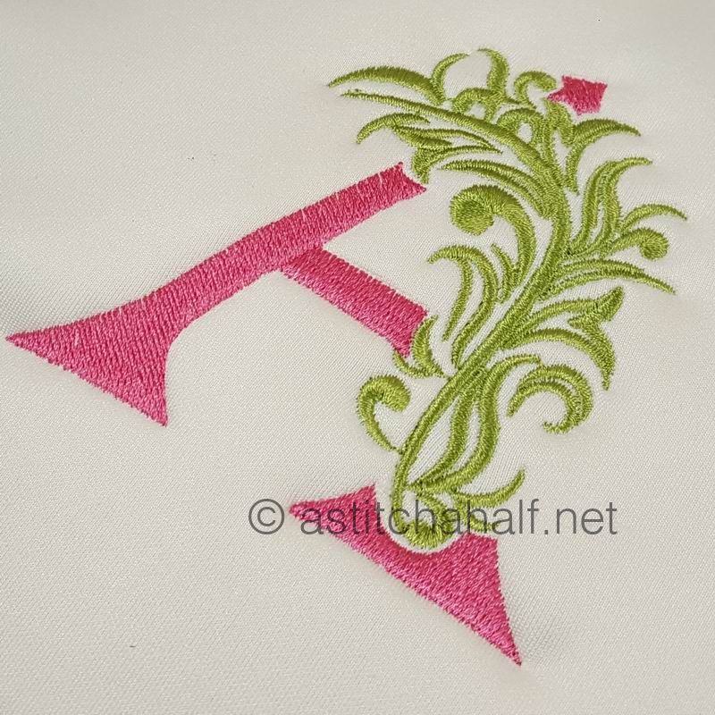 Fabulous Foliage Monogram A - aStitch aHalf