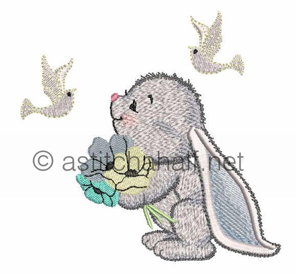 Sweet Little Bunny Big Ears Pillow Quilt Combo - a-stitch-a-half