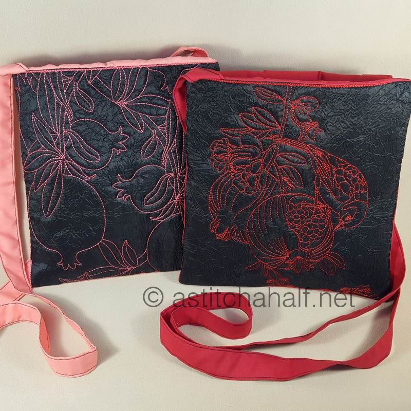 Passionate Pomegranate Plural Cross Body Bags - a-stitch-a-half