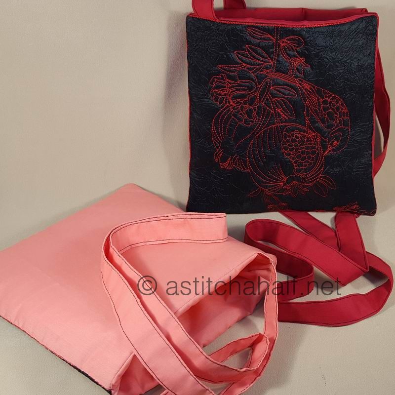 Passionate Pomegranate Plural Cross Body Bags - a-stitch-a-half