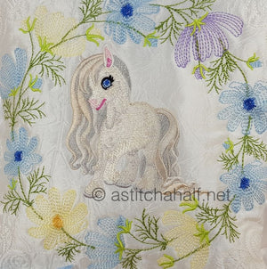 Little Snow Pony and Friend Pillow Quilt Combo - aStitch aHalf