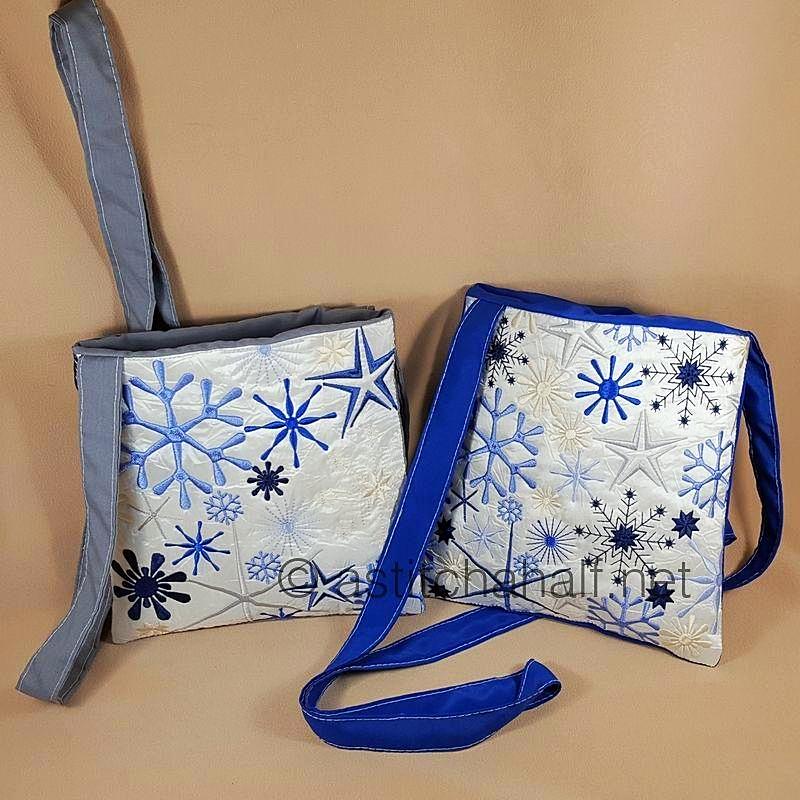 Winter Snowflake Cross Body Bags - a-stitch-a-half