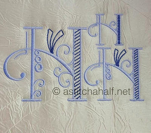 Stunning Swirls Monogram H - a-stitch-a-half