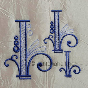 Stunning Swirls Monogram I - a-stitch-a-half