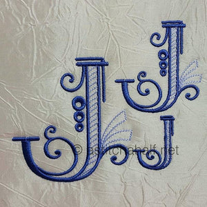 Stunning Swirls Monogram J - a-stitch-a-half