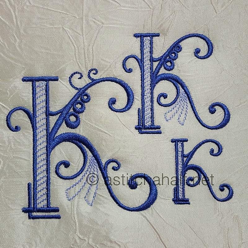 Stunning Swirls Monogram K - a-stitch-a-half