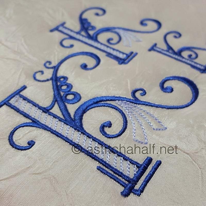 Stunning Swirls Monogram K - a-stitch-a-half