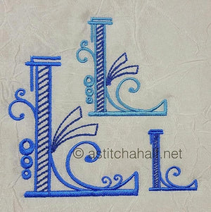 Stunning Swirls Monogram L - a-stitch-a-half