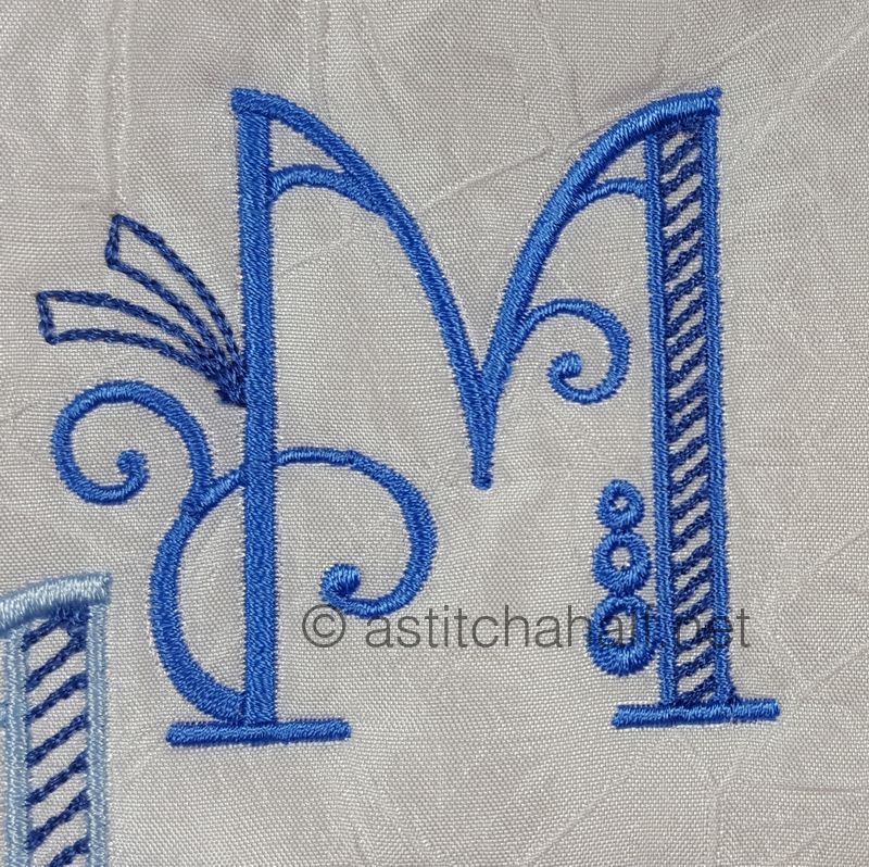 Stunning Swirls Monogram M - a-stitch-a-half