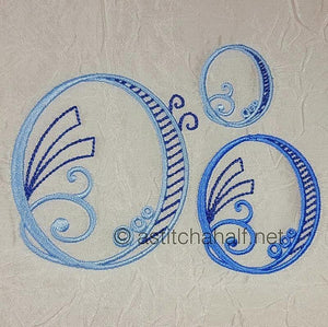 Stunning Swirls Monogram O - a-stitch-a-half