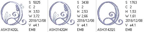 Stunning Swirls Monogram Q - a-stitch-a-half