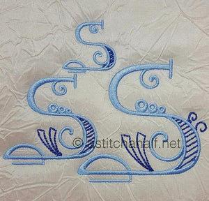 Stunning Swirls Monogram S - a-stitch-a-half