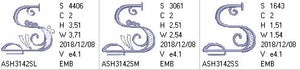 Stunning Swirls Monogram S - a-stitch-a-half