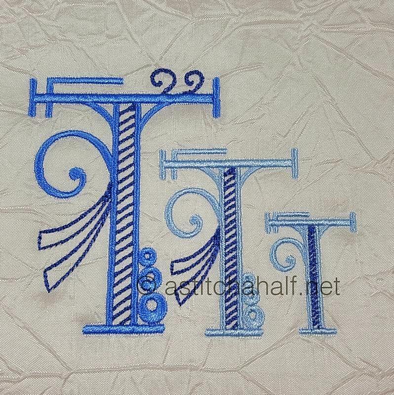 Stunning Swirls Monogram T - a-stitch-a-half