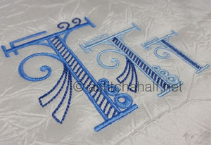 Stunning Swirls Monogram T - a-stitch-a-half