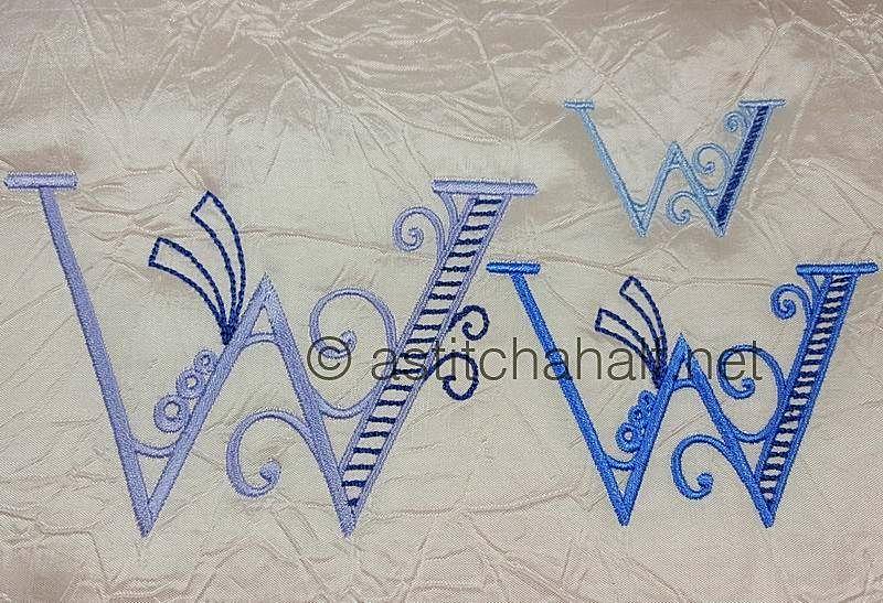 Stunning Swirls Monogram W - a-stitch-a-half