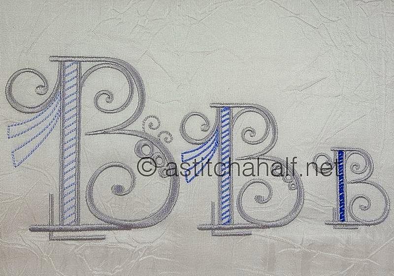 Stunning Swirls Monogram B - a-stitch-a-half