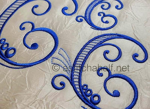 Stunning Swirls Monogram C - a-stitch-a-half