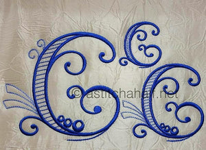 Stunning Swirls Monogram C - a-stitch-a-half