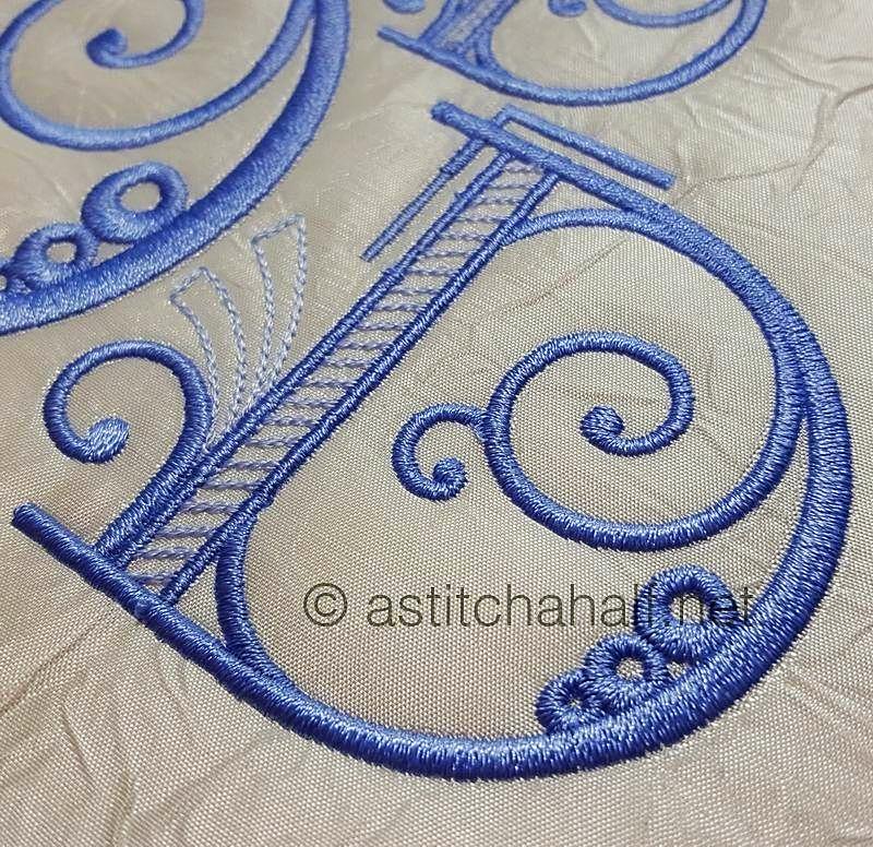 Stunning Swirls Monogram D - a-stitch-a-half