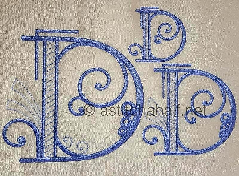 Stunning Swirls Monogram D - a-stitch-a-half