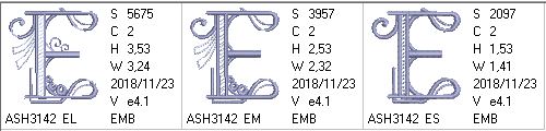 Stunning Swirls Monogram E - a-stitch-a-half
