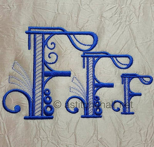 Stunning Swirls Monogram F - a-stitch-a-half