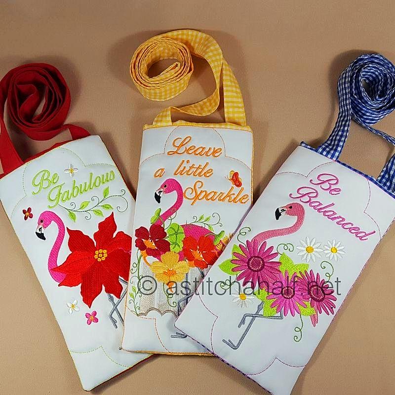 Flamingo Bouquet Cross Body Bags - a-stitch-a-half