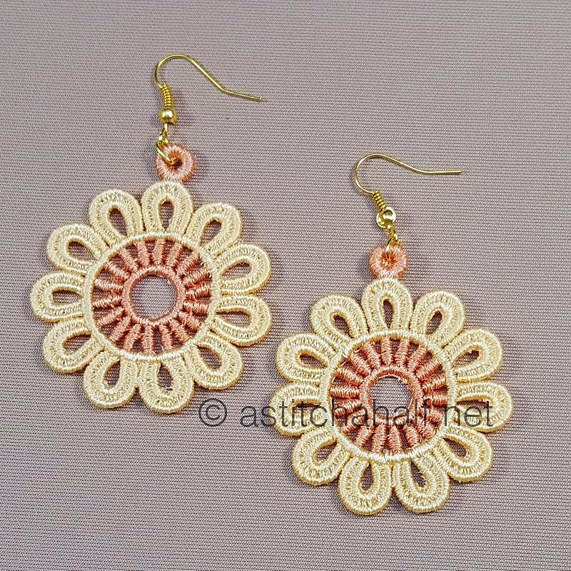 Amandine Freestanding Lace Earrings and Motif - aStitch aHalf