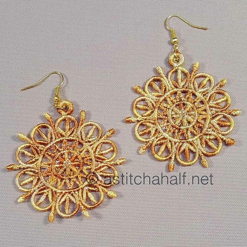 Amandine Freestanding Lace Earrings and Motif - aStitch aHalf