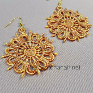 Amandine Freestanding Lace Earrings and Motif - aStitch aHalf