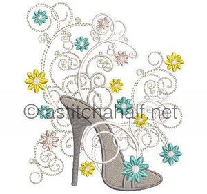 Flowery and Frosty Shoes - a-stitch-a-half