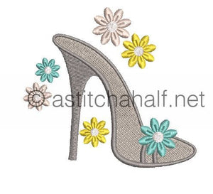 Flowery and Frosty Shoes - a-stitch-a-half