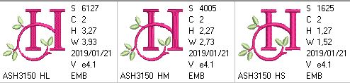 Green Earth Monogram H - a-stitch-a-half