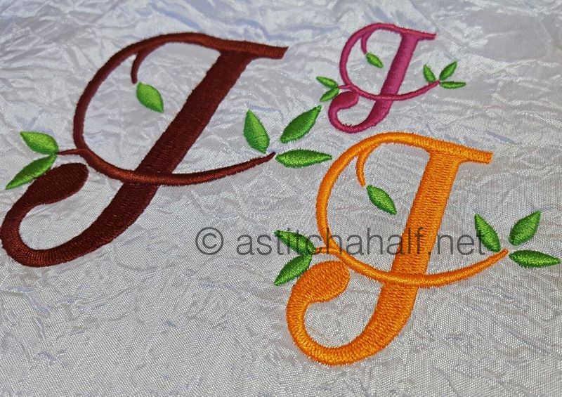 Green Earth Monogram J - a-stitch-a-half
