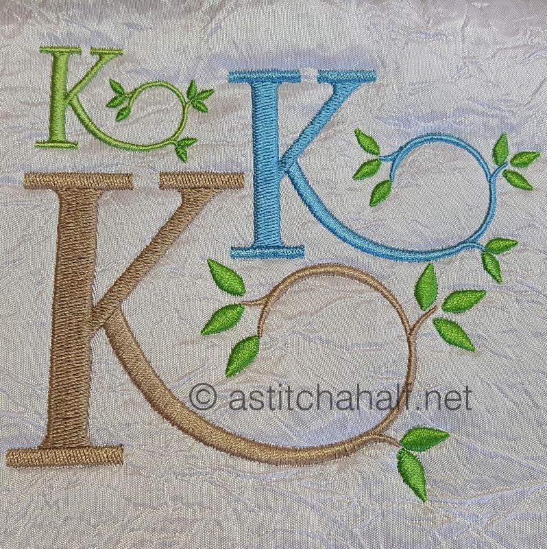 Green Earth Monogram K - a-stitch-a-half
