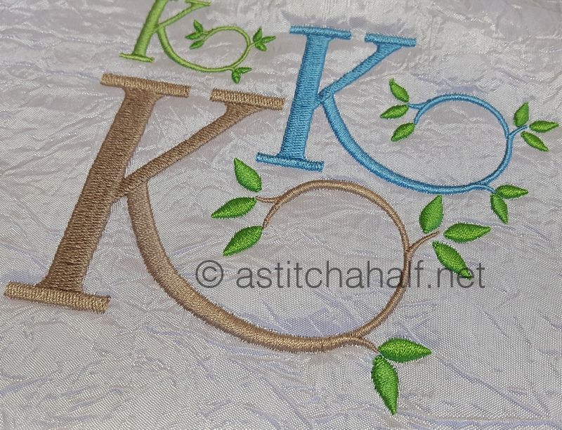 Green Earth Monogram K - a-stitch-a-half