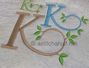 Green Earth Monogram K - a-stitch-a-half