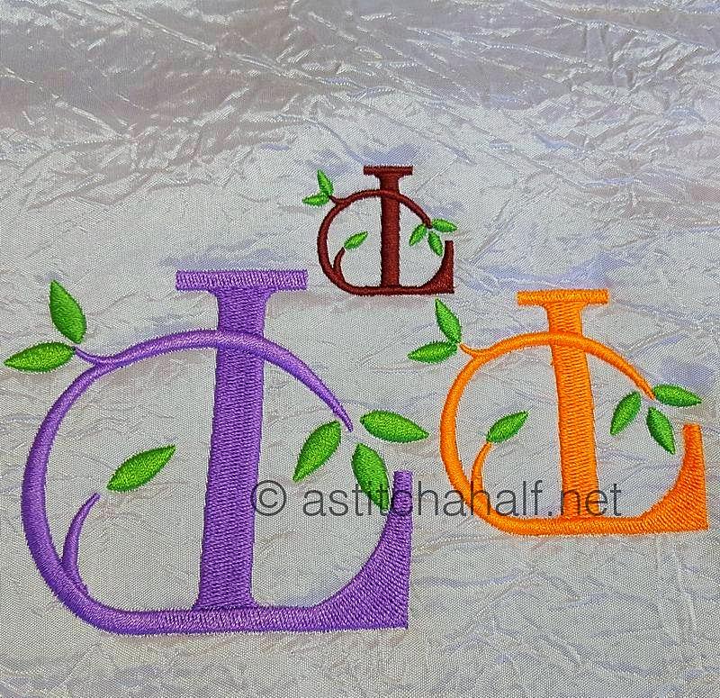 Green Earth Monogram L - a-stitch-a-half