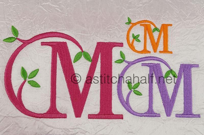 Green Earth Monogram M - a-stitch-a-half