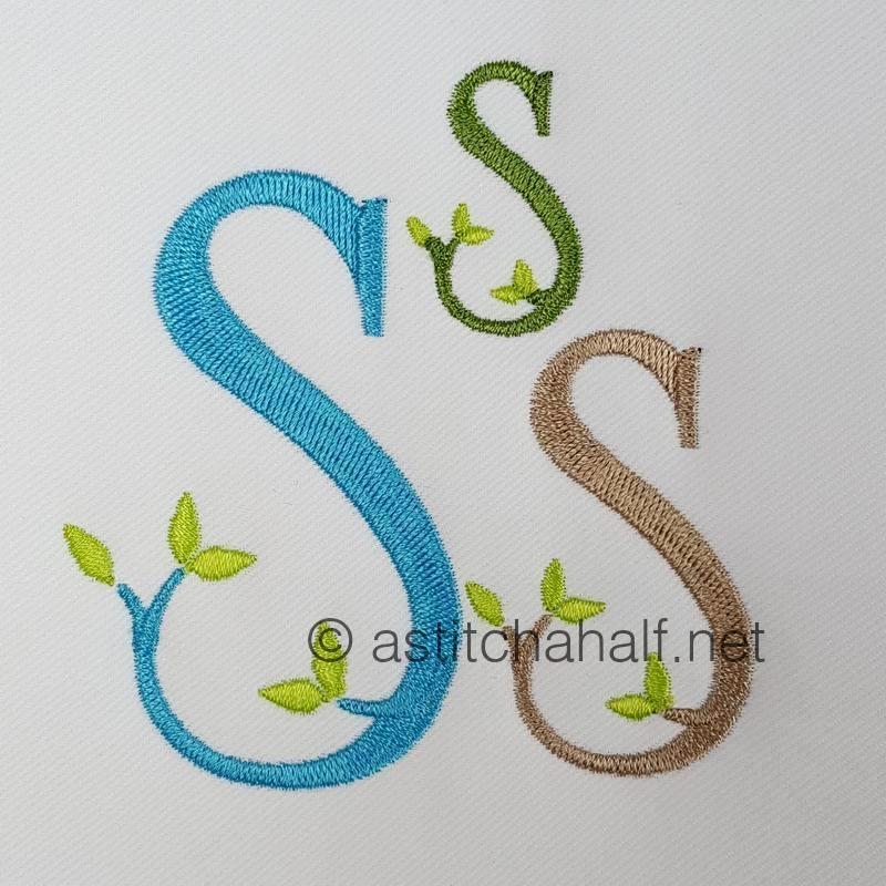 Green Earth Monogram S - a-stitch-a-half