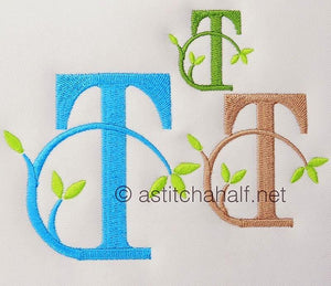 Green Earth Monogram T - a-stitch-a-half