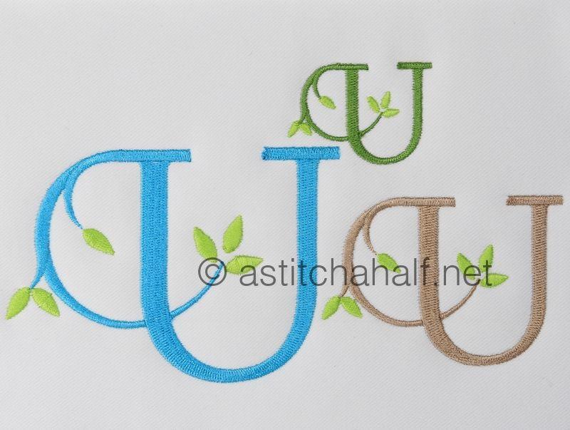 Green Earth Monogram U - a-stitch-a-half