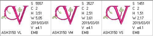 Green Earth Monogram V - a-stitch-a-half